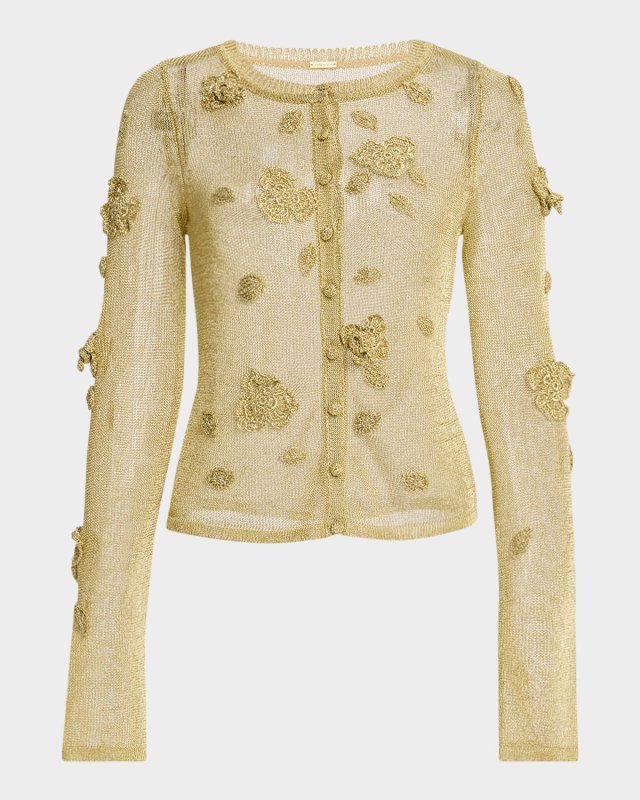 Kash Metallic Knit Cardigan